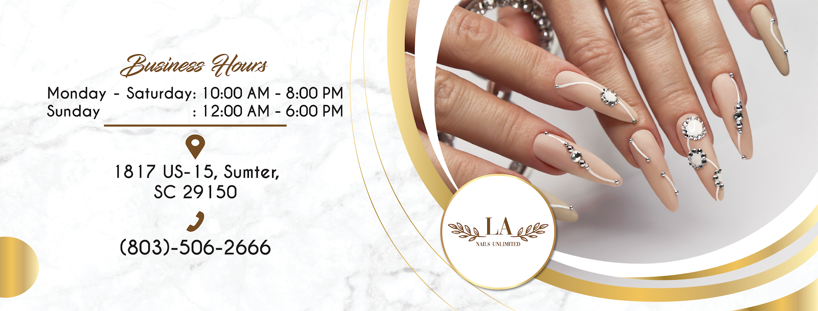 LA Nails Unlimited 1817 U.S 15 South logo